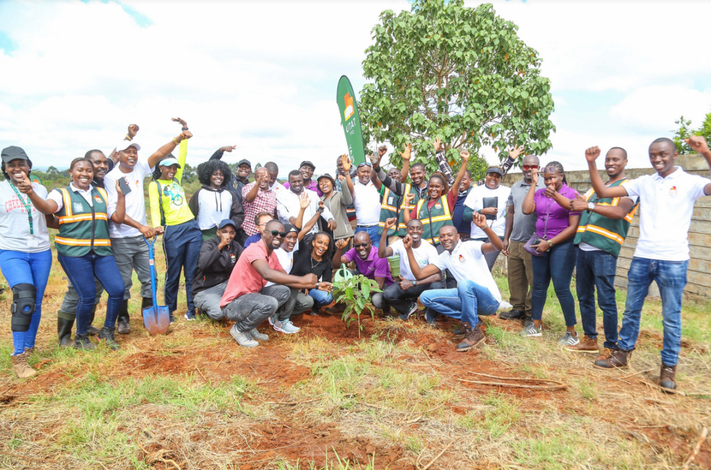 Tatu City staff members during a tree-planting exercise that saw 1,000 indigenous trees planted in the 5,000-acre City in Kiambu County.