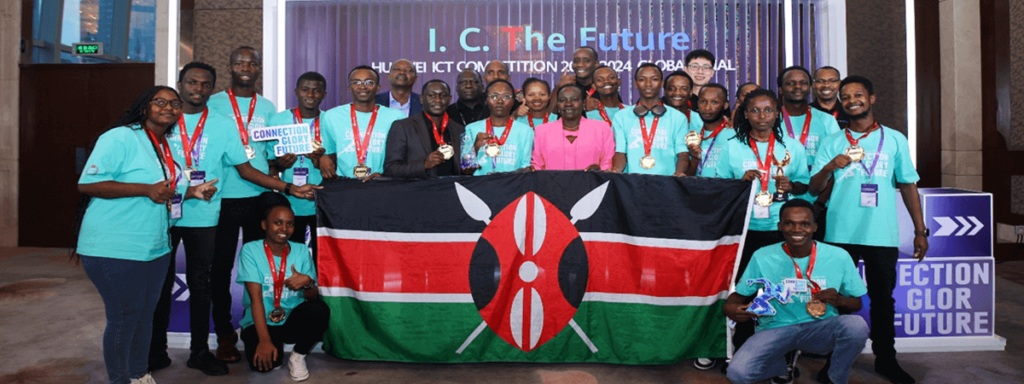 Kenyan student at the uawei-ICT Competition 2023-2024 global finals in China