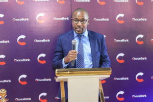 Bonface Isinta, CEO, Choice Bank during Bank's 10 years commemoration and rebrand ceremony in Nairobi.