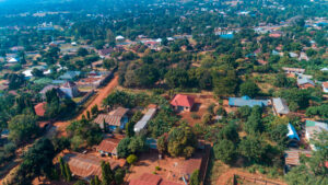 Aerial view of the Morogoro town in Tanzania