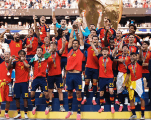 Spain National Football Team lift the 2026 FIFA World Cup Trophy