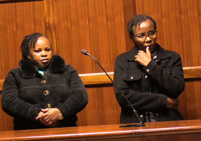 Ruth Mueni Kimeu and Mary Katuma Mwangangi, alleged QSVE proprietors in court.
